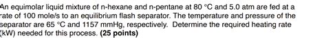 Solved An Equimolar Liquid Mixture Of N Hexane And N Pentane