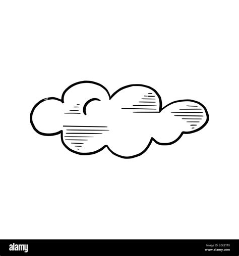 Hand drawn cloud set. Doodle sketch style cloud. Simple outline ...