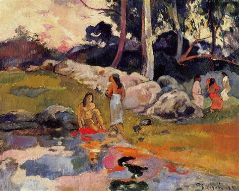 Women At The Banks Of River 1892 French Polynesia By Paul Gauguin