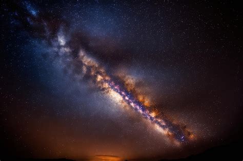 Premium Ai Image Milky Way Galaxy On A Grainy Long Exposure Image Of