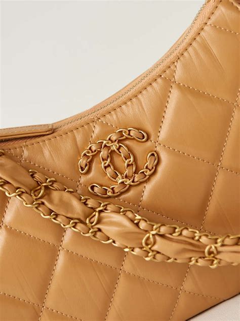 Chanel AS4422 23K Hobo Bag Lambskin Gold Metal Caramel Wholesales