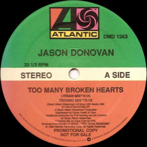 Jason Donovan Too Many Broken Hearts 1989 Vinyl Discogs