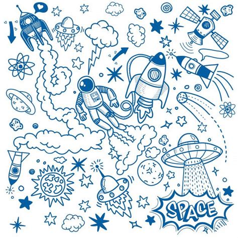 Premium Vector Space Pattern Hand Drawing Illustration Vector Space Drawings Outer Space