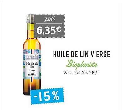 Promo Huile De Lin Vierge Bioplan Te Chez Naturalia