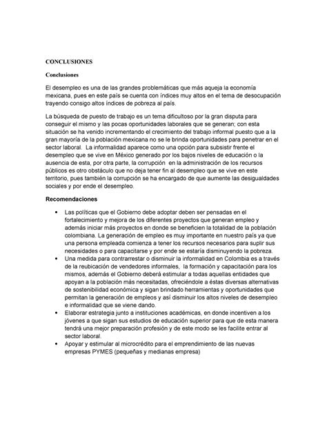 Downacademia Desempleo Conclusiones CONCLUSIONES Conclusiones El