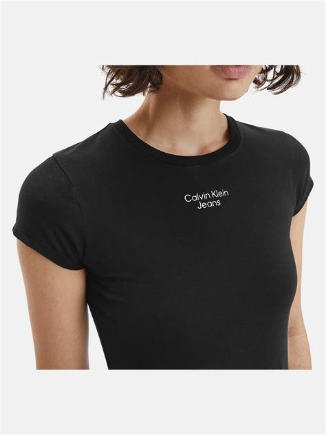 Calvin Klein Stacked Logo Tight Tee T Shirt Donna Nencini Sport