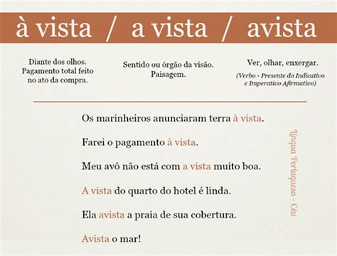 A Vista É Junto Ou Separado - Português para Poucos: à vista/ a vista/ avista