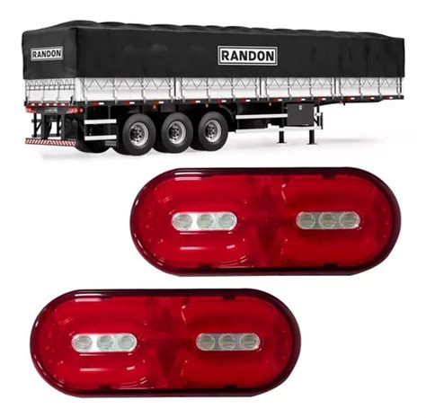 Par Lanterna Traseira Carreta Randon Led Implementos 24v Frete grátis