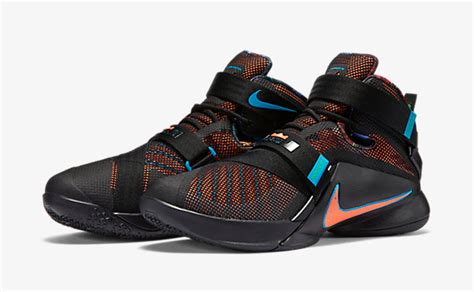 Nike LeBron Soldier 9 Black Blue Lagoon Hyper Orange | SportFits.com