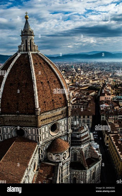 Top View Of The Brunelleschi Cupola Of Florence Dome In Tuscany Italy