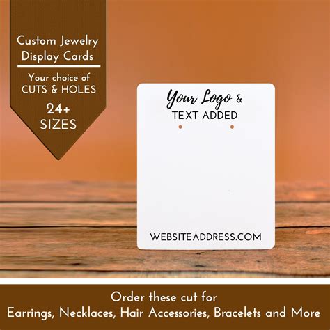 Custom Earring Cards 24 SIZES Jewelry Display Your Logo - Etsy