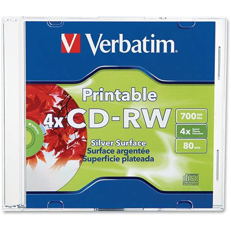 Verbatim Cd Rw Discs 700mb80min 4x Silver