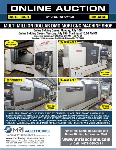 Multi Million Dollar Dmg Mori Cnc Machine Shop Auction Mri Auctions