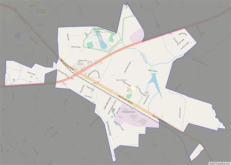 Map of Richfield town, North Carolina