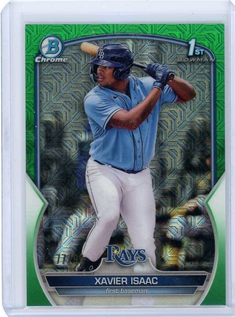 Bowman Chrome Mega Box Xavier Isaac Green Refractor St Rays