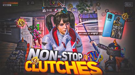 Non Stop Clutches🔥iqoo Neo 7🗡️smooth 90fps Gameplay🥶4 Finger Gyro