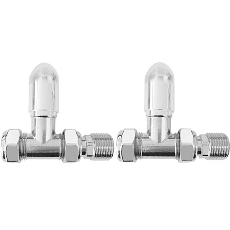 Nrg Chrome Straight Manual Valve Towel Rail Designer Radiator Valves