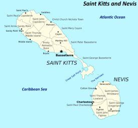 Saint Kitts And Nevis Map Maps Of Federation Of Saint Christopher And