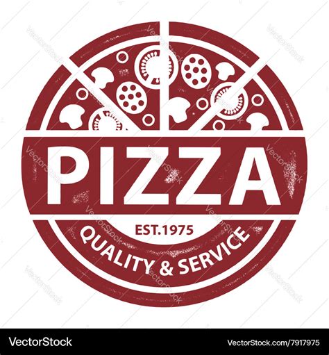 Vintage pizza logo stamp Royalty Free Vector Image