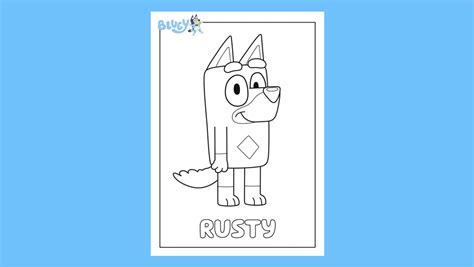 Print Your Own Colouring Sheet Of Bluey's Friend Rusty