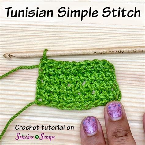 Tunisian Simple Stitch Crochet Tutorial - Stitches n Scraps