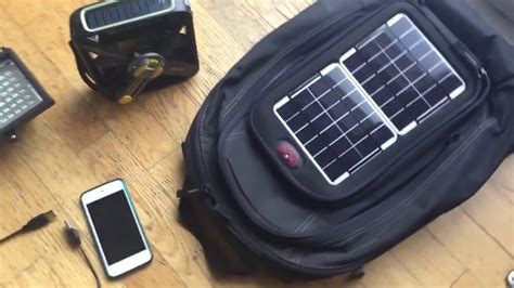 Solar Backpack IPod Charge Test Voltaic 4 Watt Solar Panels YouTube