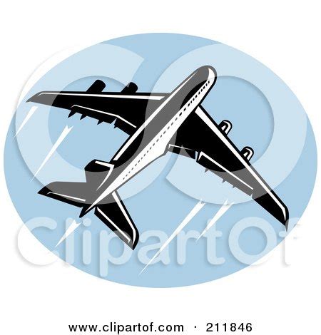 Royalty-Free (RF) Clipart Illustration of a Flying Airliner Logo by ...