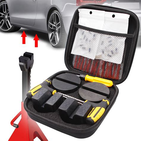 Car Rubber Jack Pad Floor Slotted Frame Protector Adapter Jacking Pinch Tire Repair Tool Kit