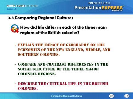 How Did Life Differ In Each Of The Three Main Regions Of The British