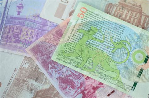 Background of Georgian Lari Banknotes Stock Photo - Image of note ...