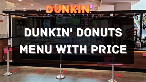 Dunkin' Donuts Menu with Price 2025 Singapore [UPDATED]