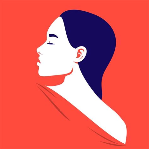 Portrait Of A Beautiful Woman In Profile 5303423 Vector Art At Vecteezy