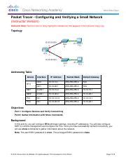 Packet Tracer Configuring And Verifying A Small Network