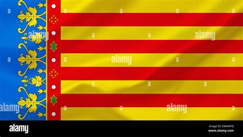 The flag of Valencia, Spain, Europe, EU, Studio Stock Photo - Alamy