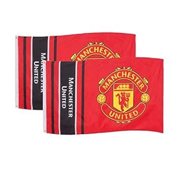 Manchester United FC Official Football Gift 5x3ft 2 Pack Striped Body