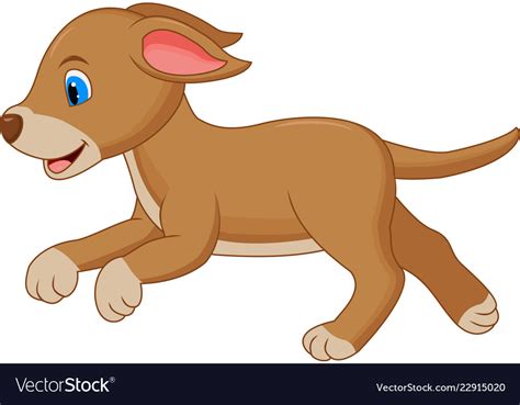 Happy Dog Cartoon Running Royalty Free Vector Image