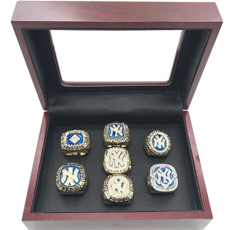 New York Yankees MLB World Series Championship 7 Rings Set - Punk Dark