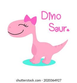 Cute Pink Dinosaur Isolated On White Stock Vector (Royalty Free ...