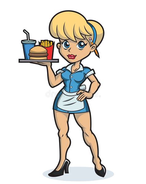 Sexy Blone Waitress Stock Illustration Illustration Of Lady 26274059