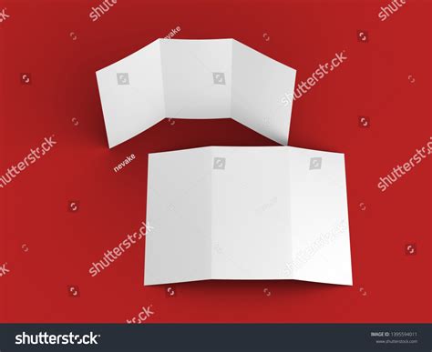 Open Trifold Brochure A4 Format Mockup3d Stock Illustration 1395594011