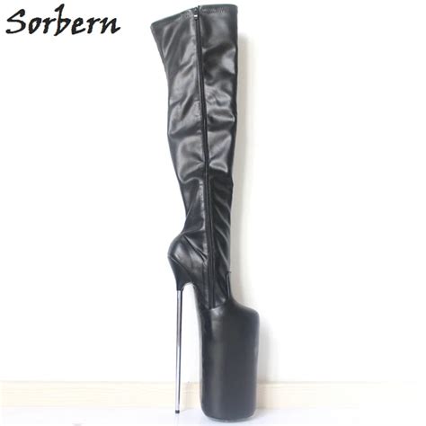 Sorbern Sexy 30cm Extrem High Heels Over The Knee Boots Unisex Ladies Shoes Metal Heeled Custom