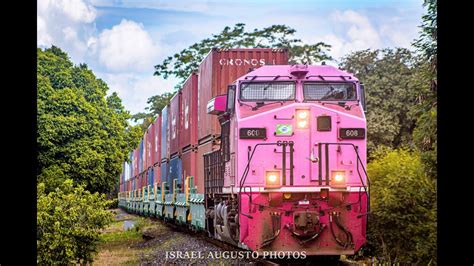 Locomotiva OUTUBRO ROSA No Trem Double Stack YouTube