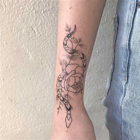 Snake And Flower By Femme Fatale Tattoo Tattoogrid Net