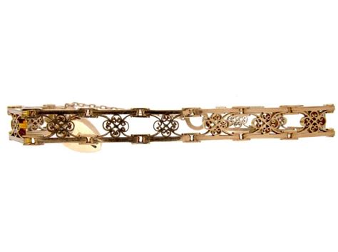 9ct Rose Gold Gate Bracelet 836d The Antique Jewellery Company