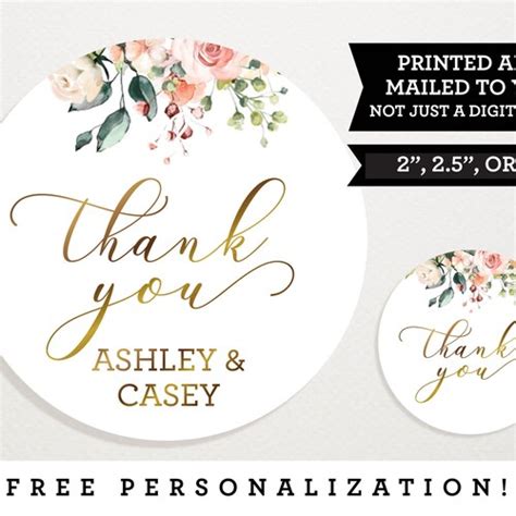 Wedding Favor Stickers Wedding Thank You Stickers Etsy