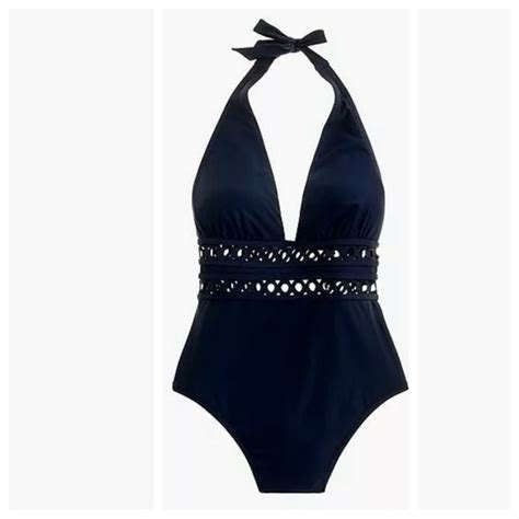 J Crew Swim Jcrew Halter Onepiece Swimsuit With Cutout Trim Poshmark