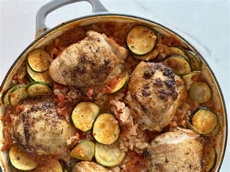 Oven Baked Crispy Chicken With Tomato Rice And Zucchini — Wholesome By Sarah