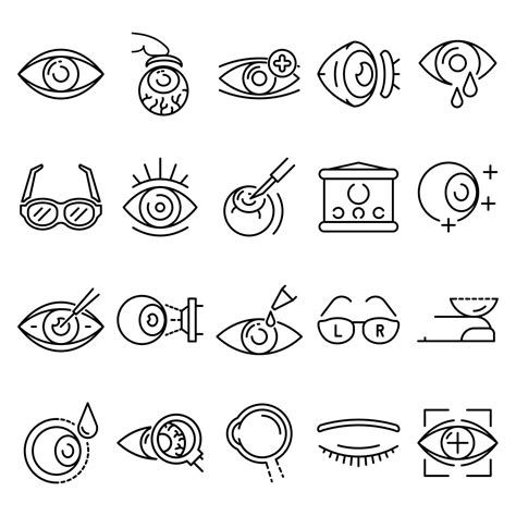 Eyeball Icon Set Outline Style 8775619 Vector Art At Vecteezy