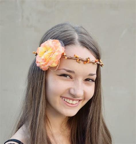 Yellow Orange Flower Crown Wedding Accessories Wedding Headpiece