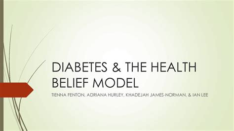 SOLUTION: Diabetes & the Health Belief Model Presentation - Studypool